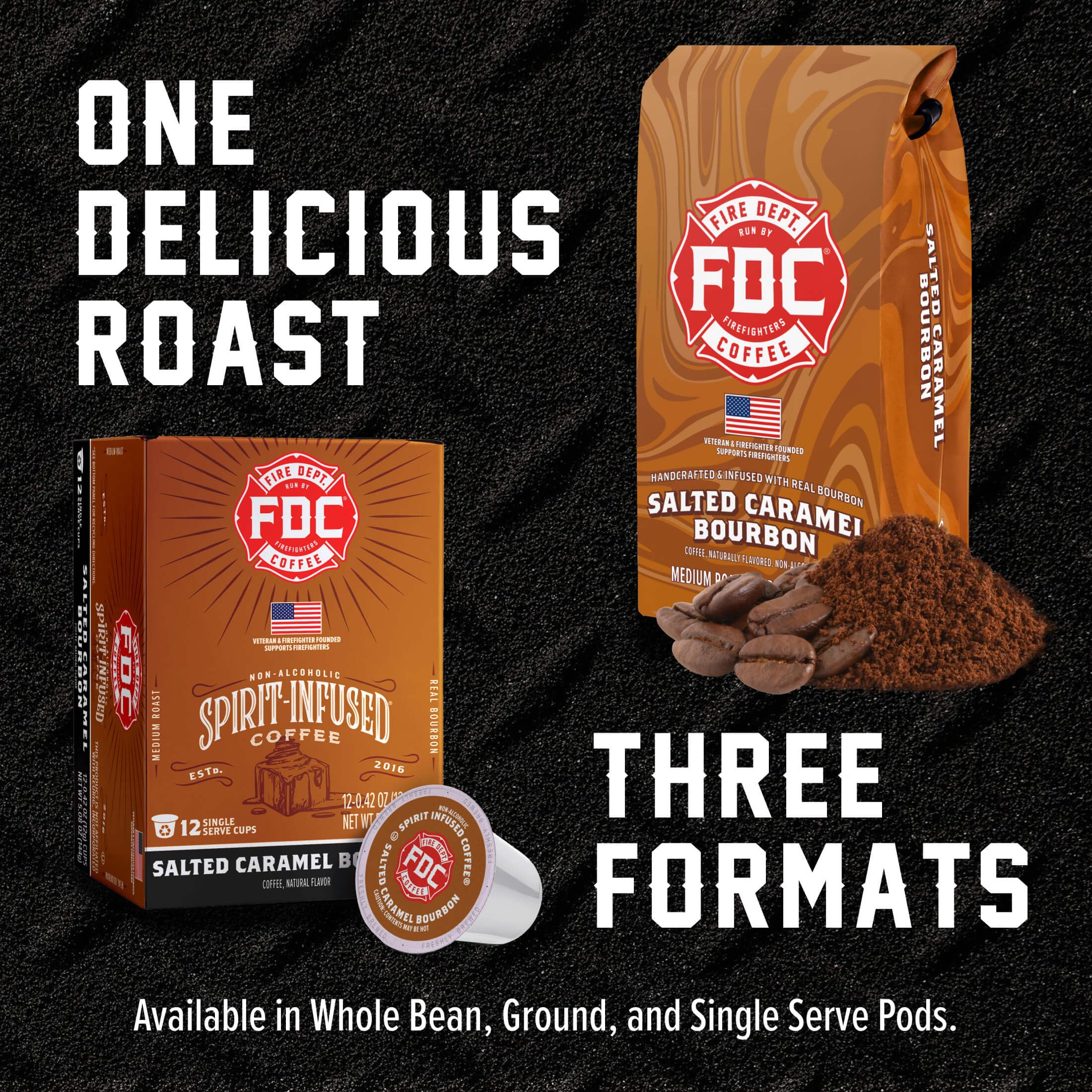 Fire Department Coffee label close-up showing veteran-owned mission and ingredient honesty