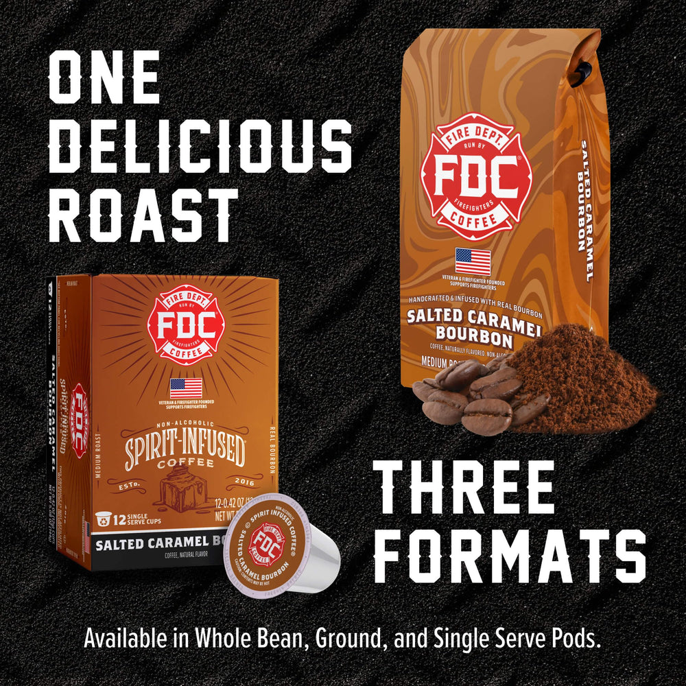 Fire Department Coffee label close-up showing veteran-owned mission and ingredient honesty
