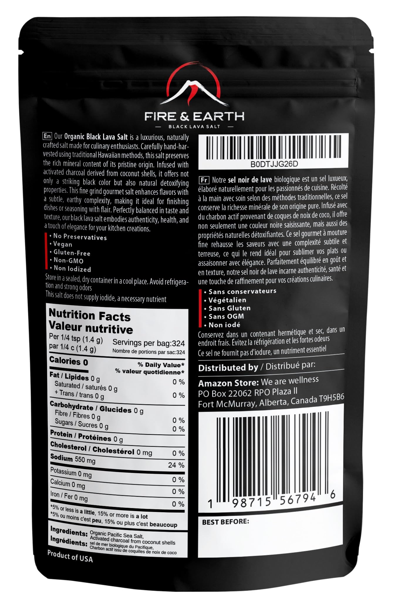 Fire & Earth close-up flaky crystals and texture, highlights crunchy finishing benefit
