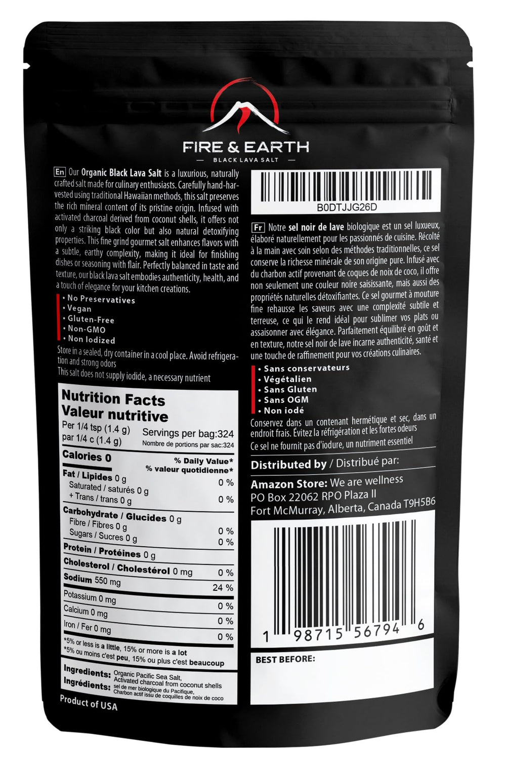 Fire & Earth close-up flaky crystals and texture, highlights crunchy finishing benefit