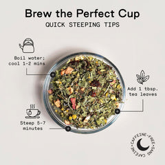 Firebelly Tea loose leaf close-up exhibiting whole flowers and freshness