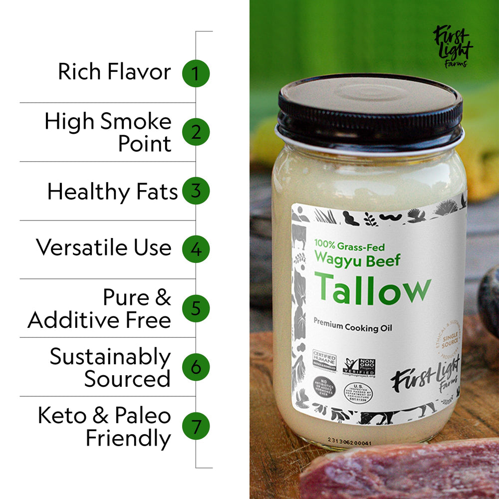 First Light tallow jar on kitchen counter in lifestyle scene showing versatile use benefit