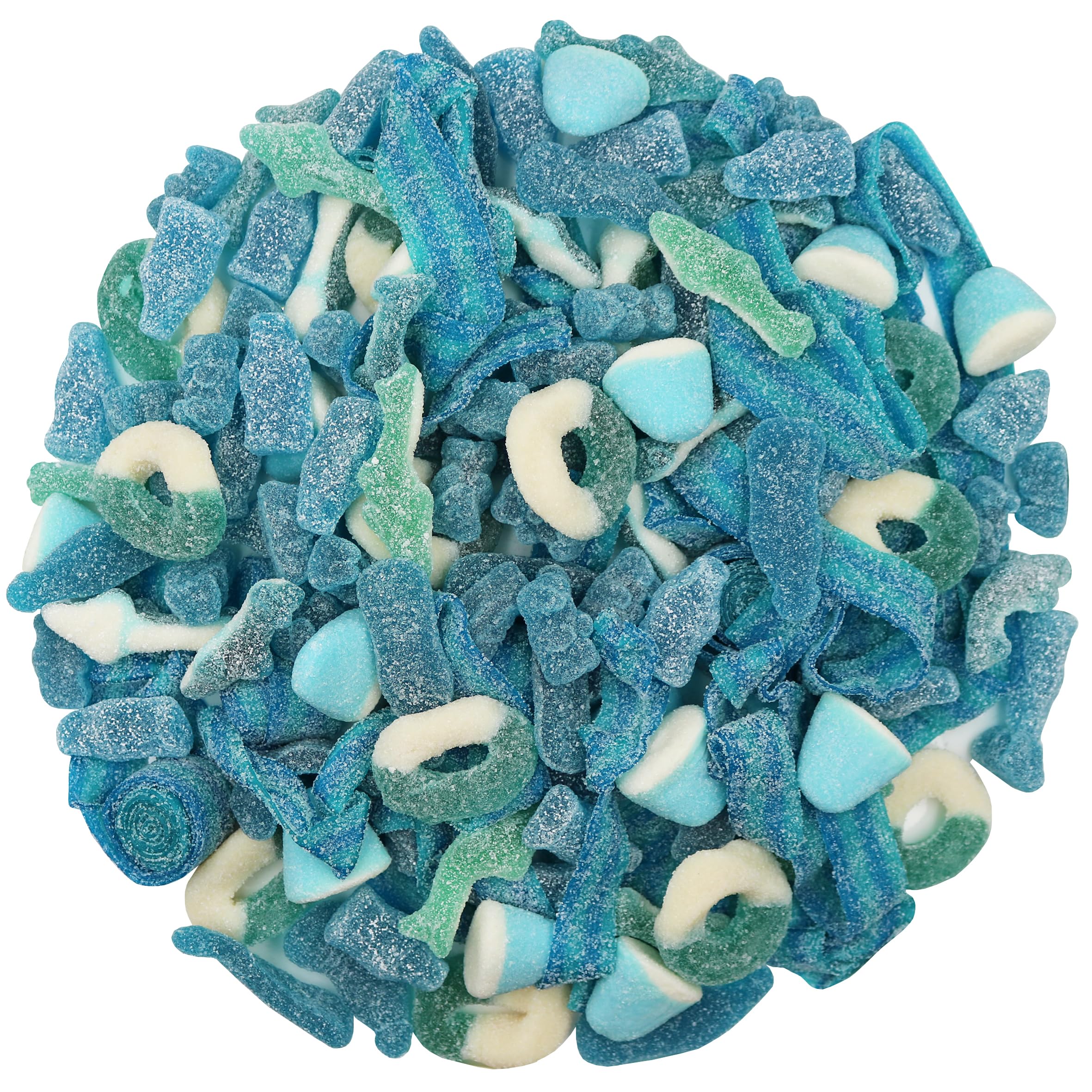 FirstChoiceCandy front packaging of blue sour mix showing resealable bag and variety