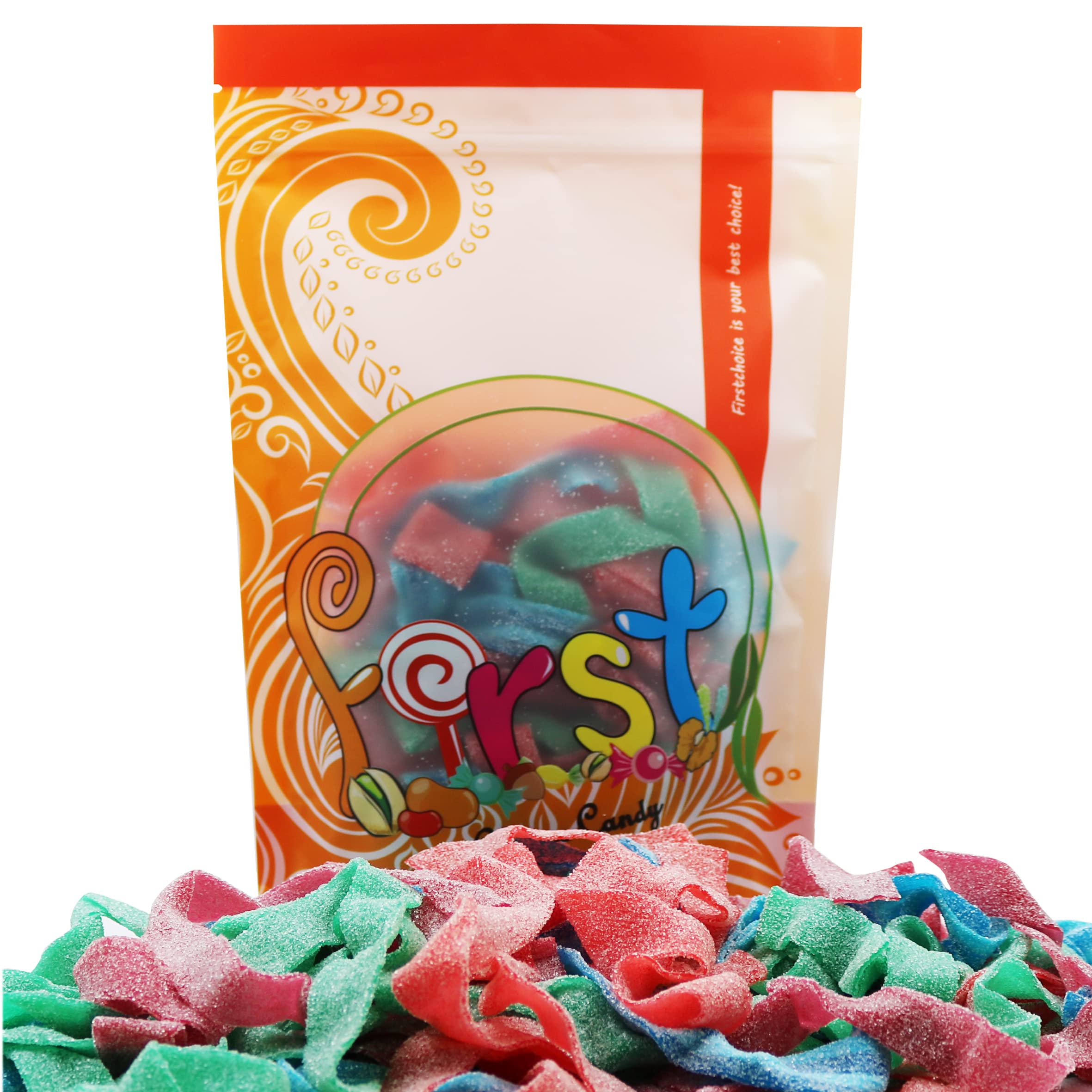 FirstChoiceCandy label detail focused on product information, helps informed purchases