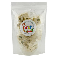 FirstChoiceCandy nougat pieces beside a ruler to show size and portion-friendly scale