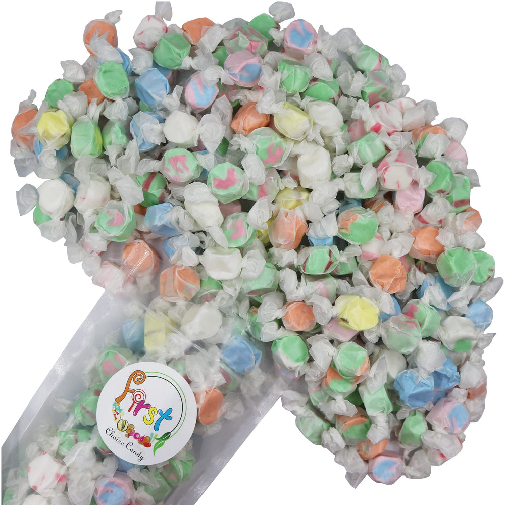 FirstChoiceCandy front packaging showing assorted taffy and weight benefit