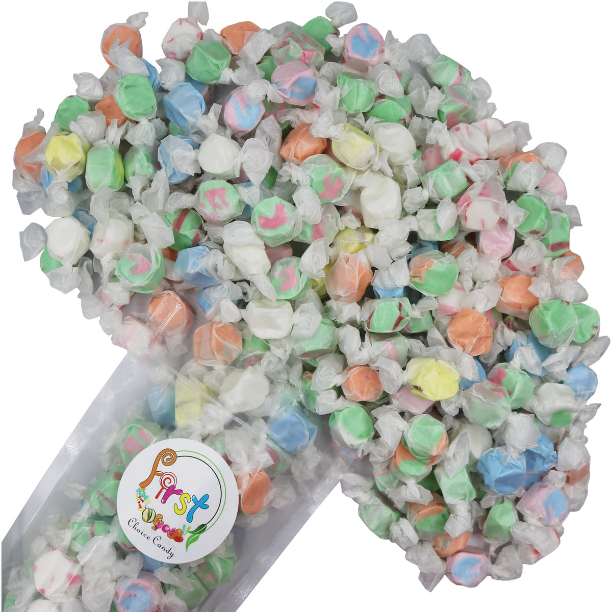 FirstChoiceCandy front packaging showing assorted taffy and weight benefit