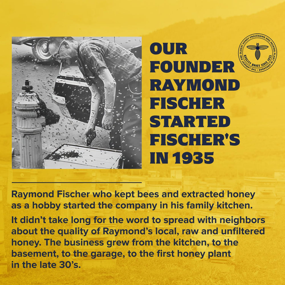 Fischer's honey crystals close-up showing natural purity and authentic texture