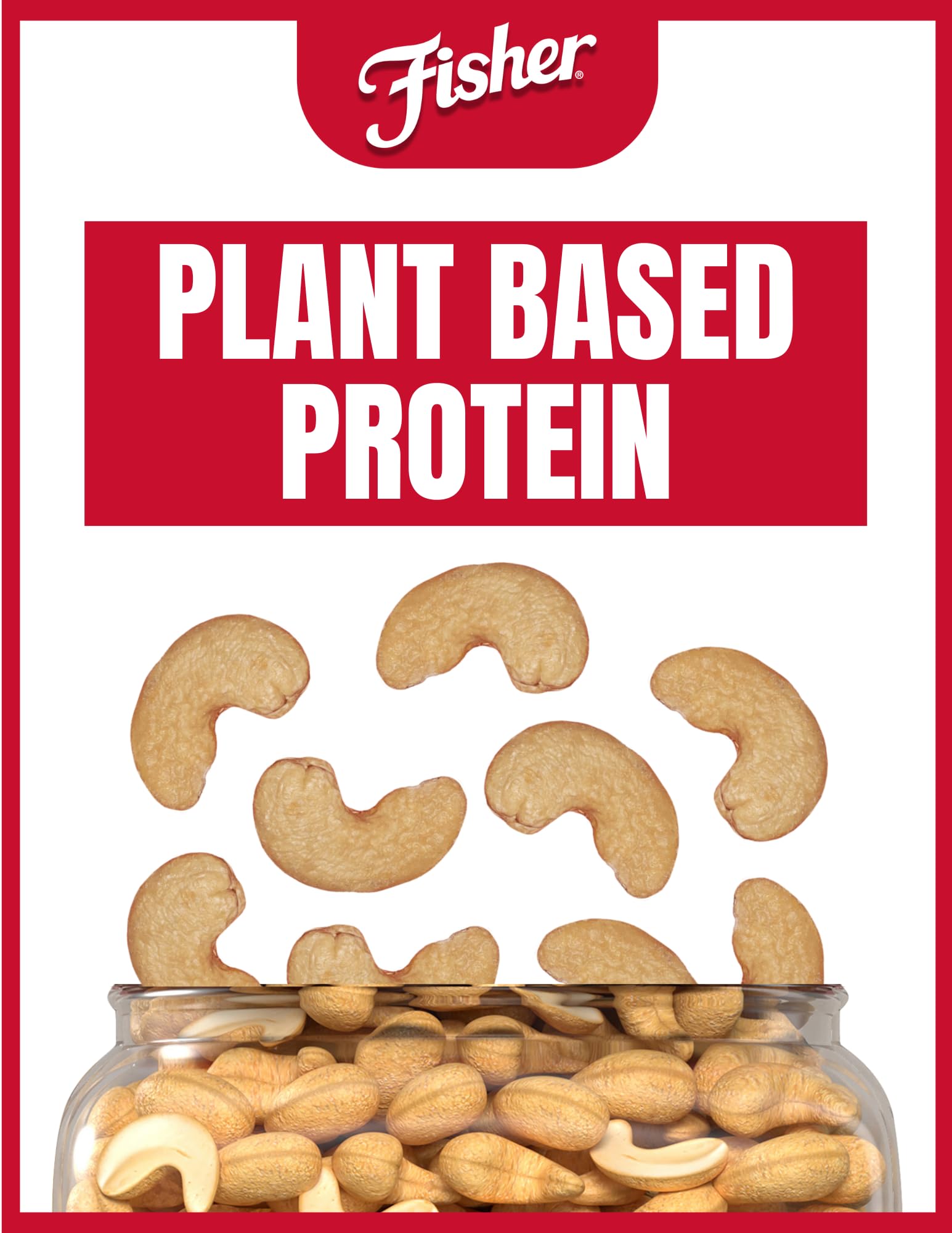 CHEF'S NATURALS open canister top view showing whole cashews and easy access