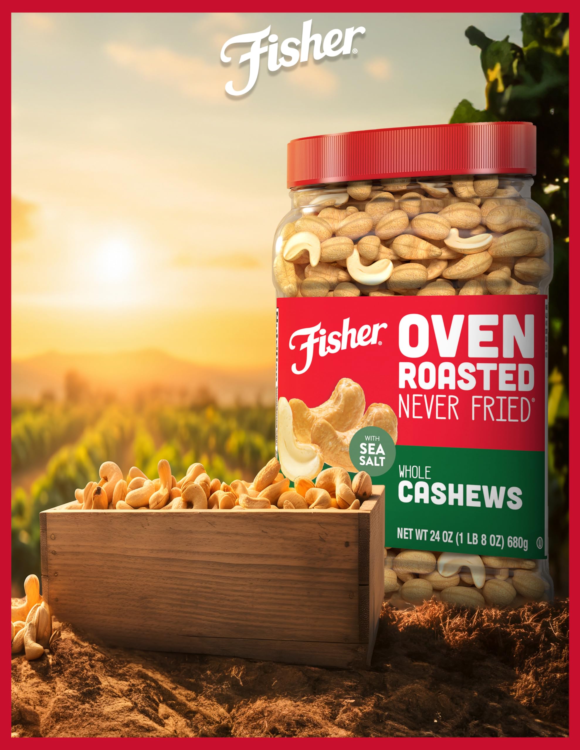 CHEF'S NATURALS chopped cashews used as a salad topping for added crunch