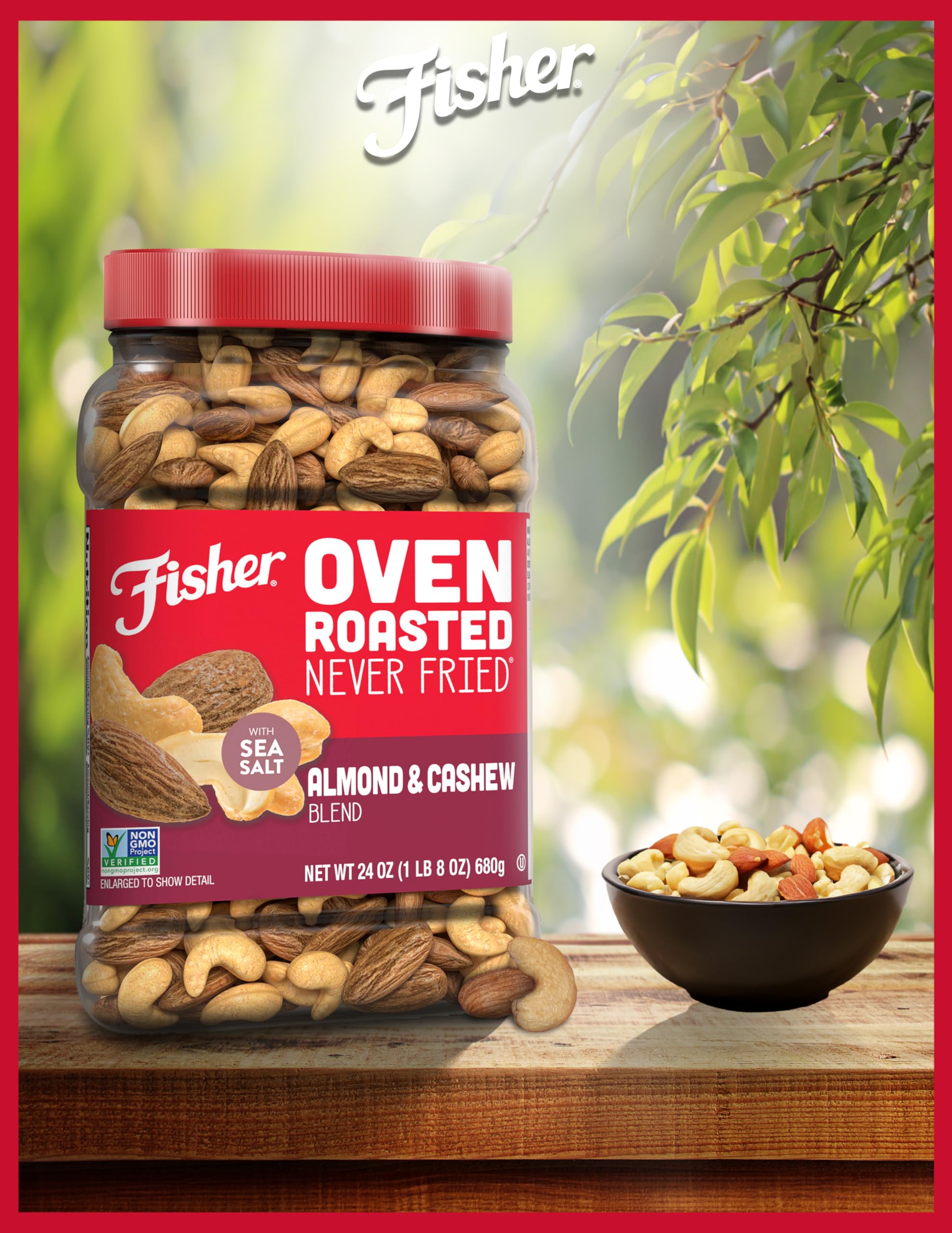 CHEF'S NATURALS serving bowl of almonds and cashews ready to eat, ideal for parties and snacking