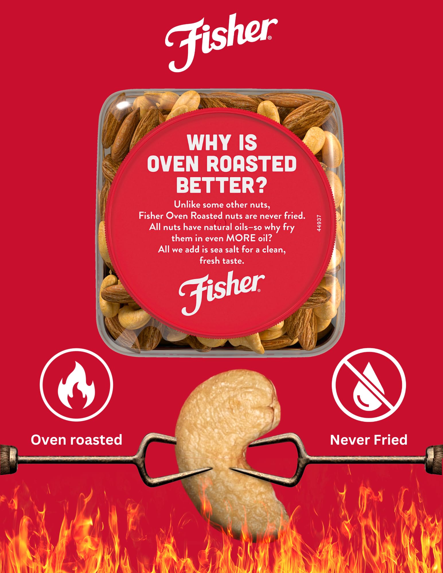 CHEF'S NATURALS cashew close-up showing golden roast and buttery interior for rich taste