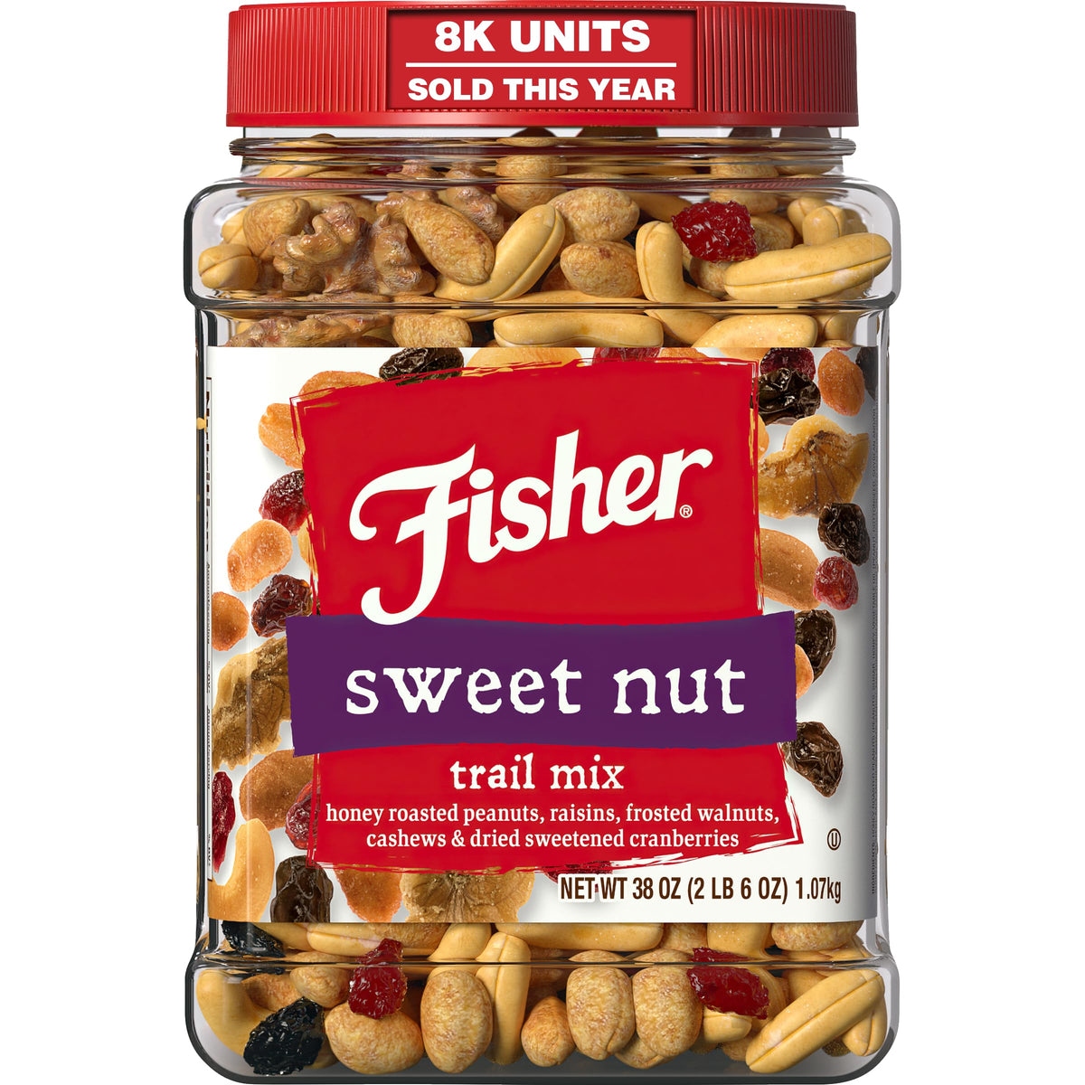 CHEF'S NATURALS Fisher front canister showing 38 oz package and convenience