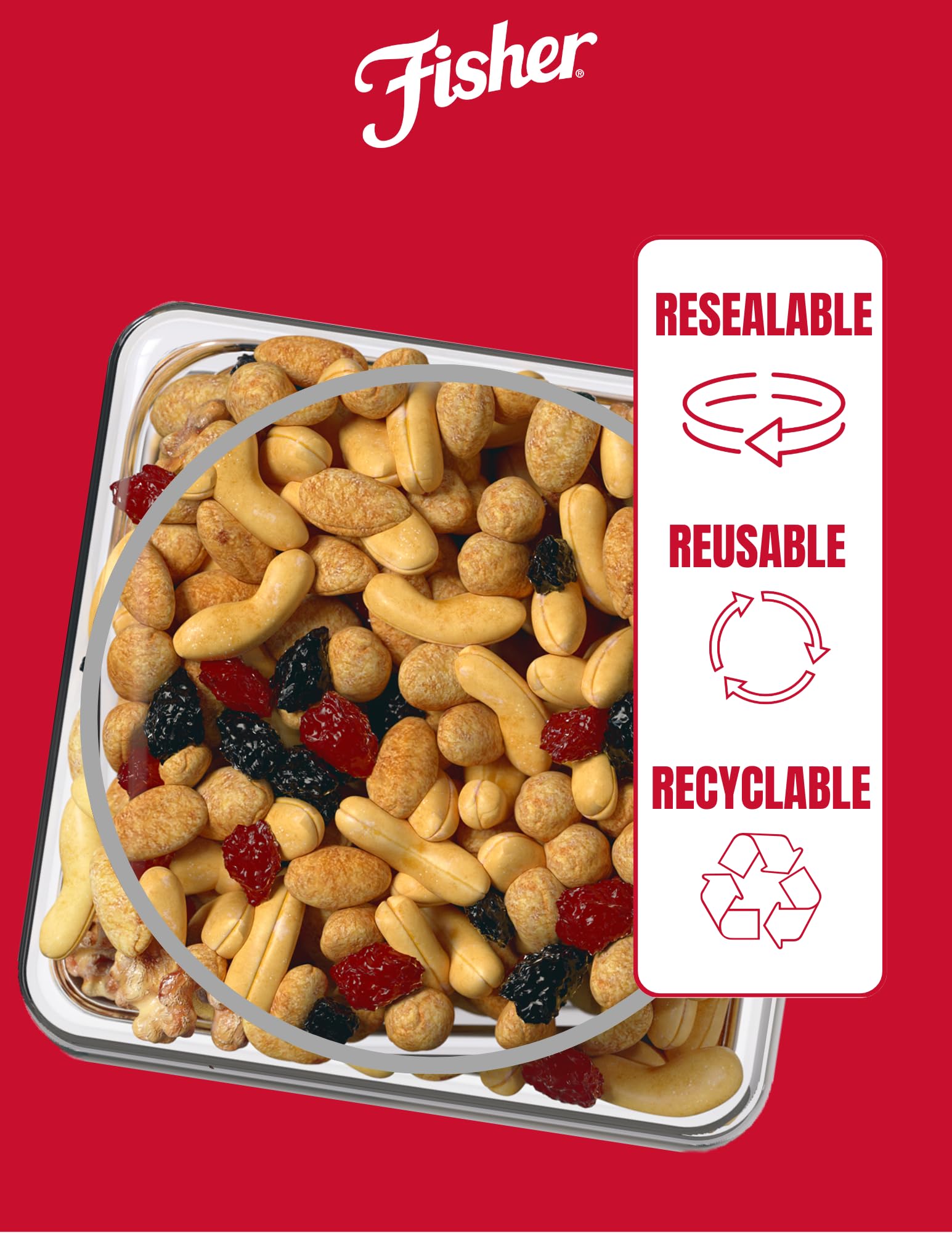 CHEF'S NATURALS Fisher trail mix in a bowl ready to eat for quick snacking