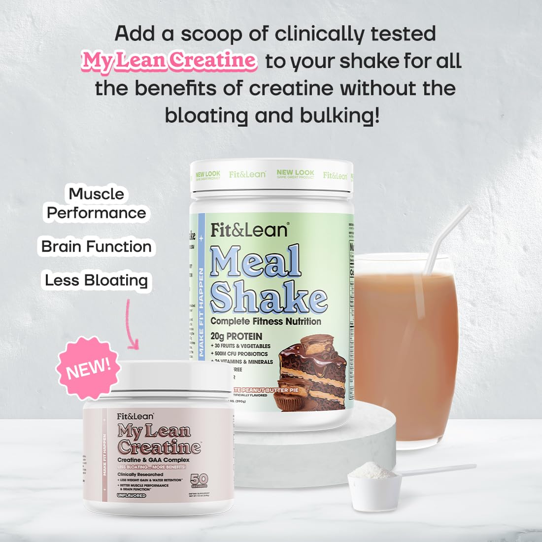 Fit & Lean shake in a breakfast setting showing quick nourishing meal option