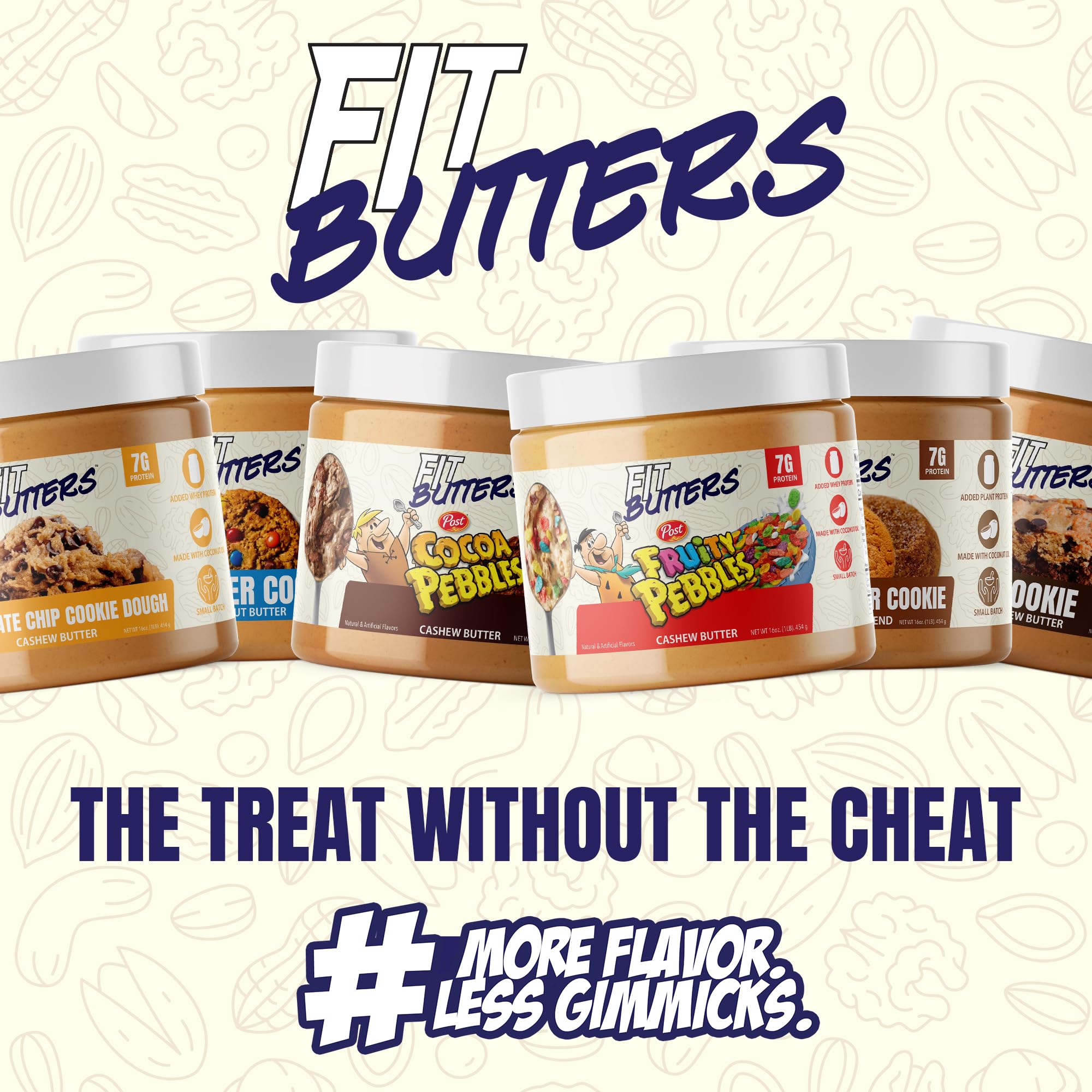 Fit Butters open jar with cookie crumble to display texture contrast