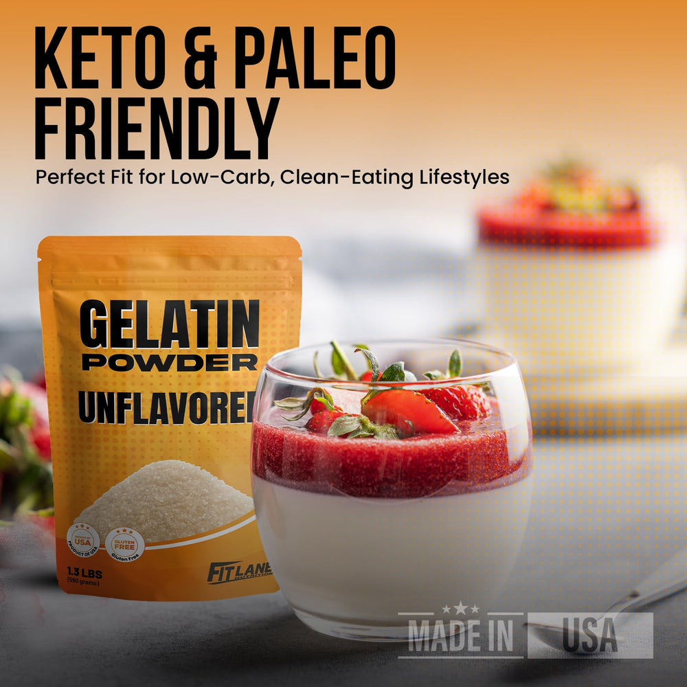 Fit Lane Nutrition molded dessert on plate showing firm, clear set results