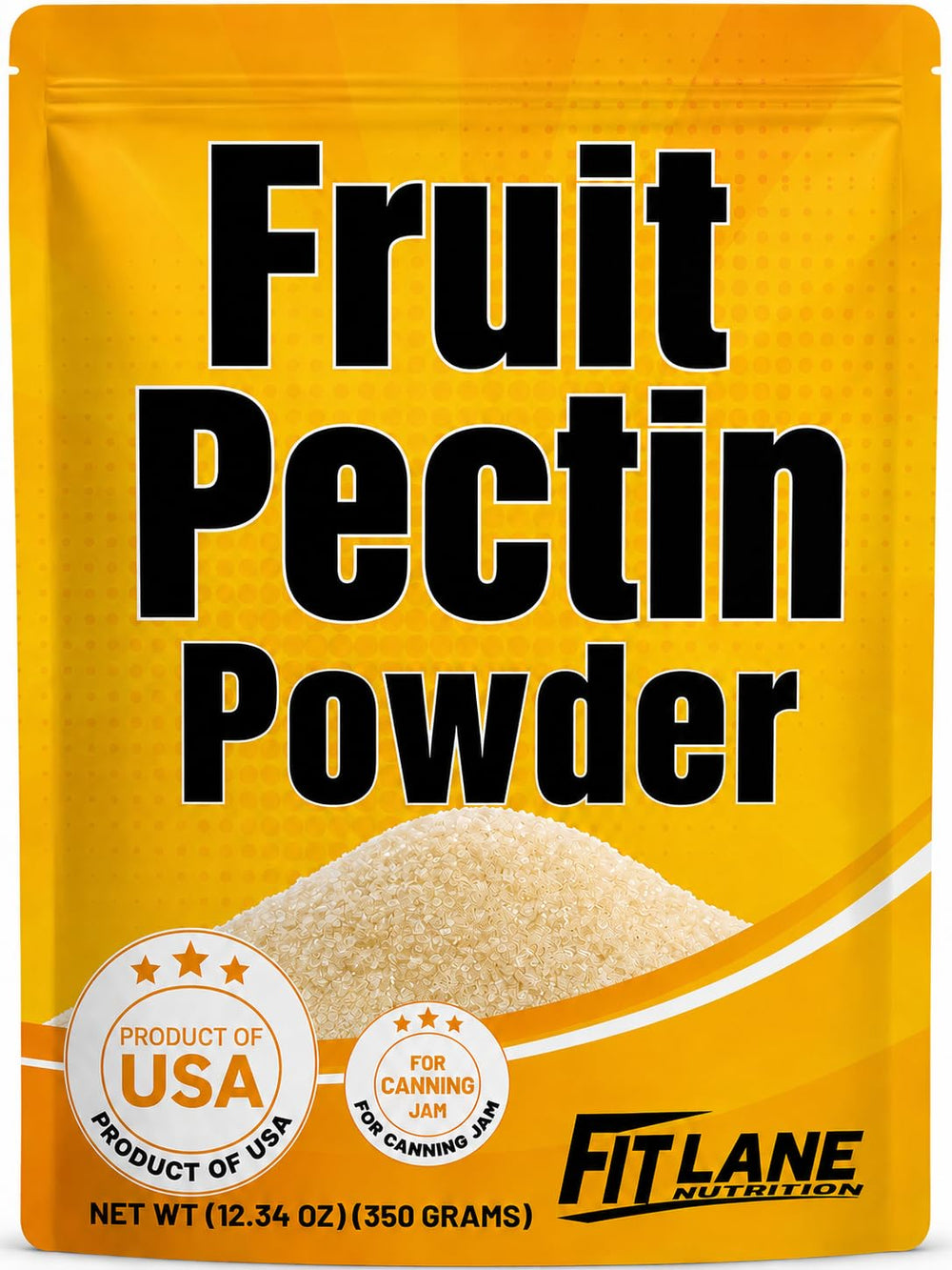 Fit Lane Nutrition front packaging showing 350g pouch benefit fresh storage