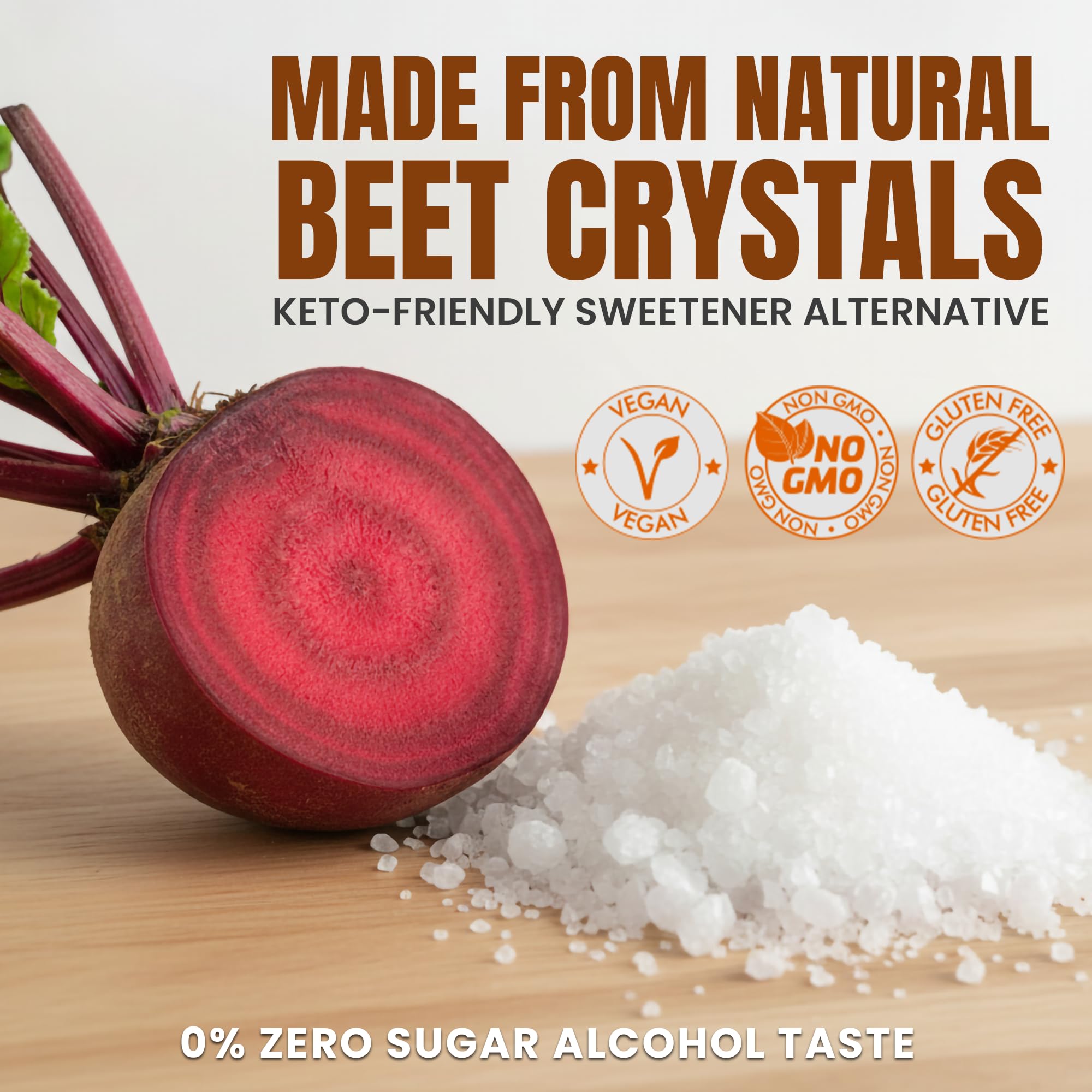 Fit Lane Nutrition finished clear sugar gems on a plate highlighting glossy decorative finish