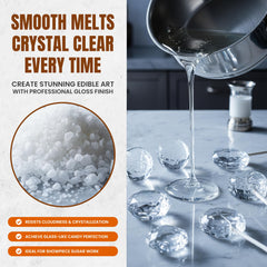 Fit Lane Nutrition melted isomalt in a saucepan illustrating even melting and clarity