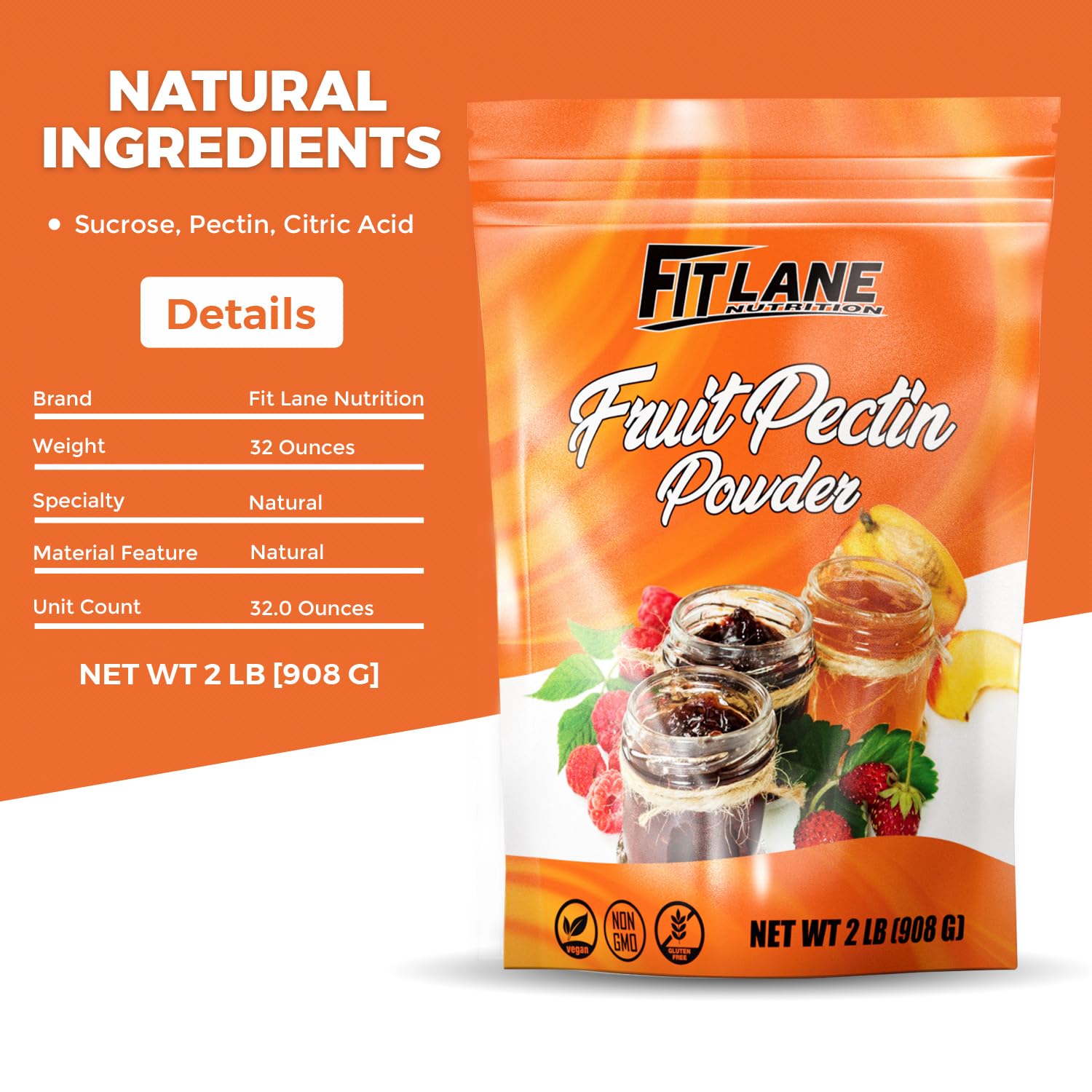 Fit Lane Nutrition marmalade in Ball jars on countertop showing home-canning compatibility