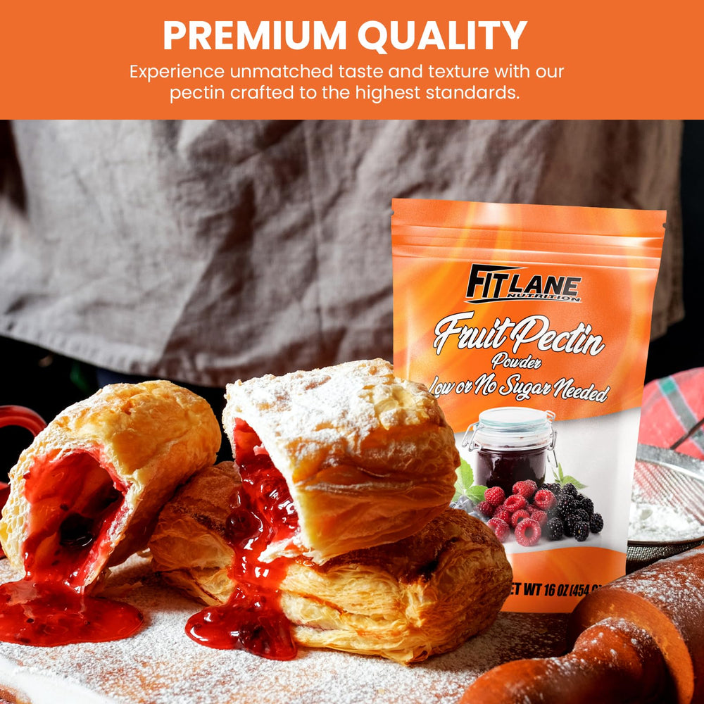 Fit Lane Nutrition scoop on scale demonstrating precise 5% pectin measurement