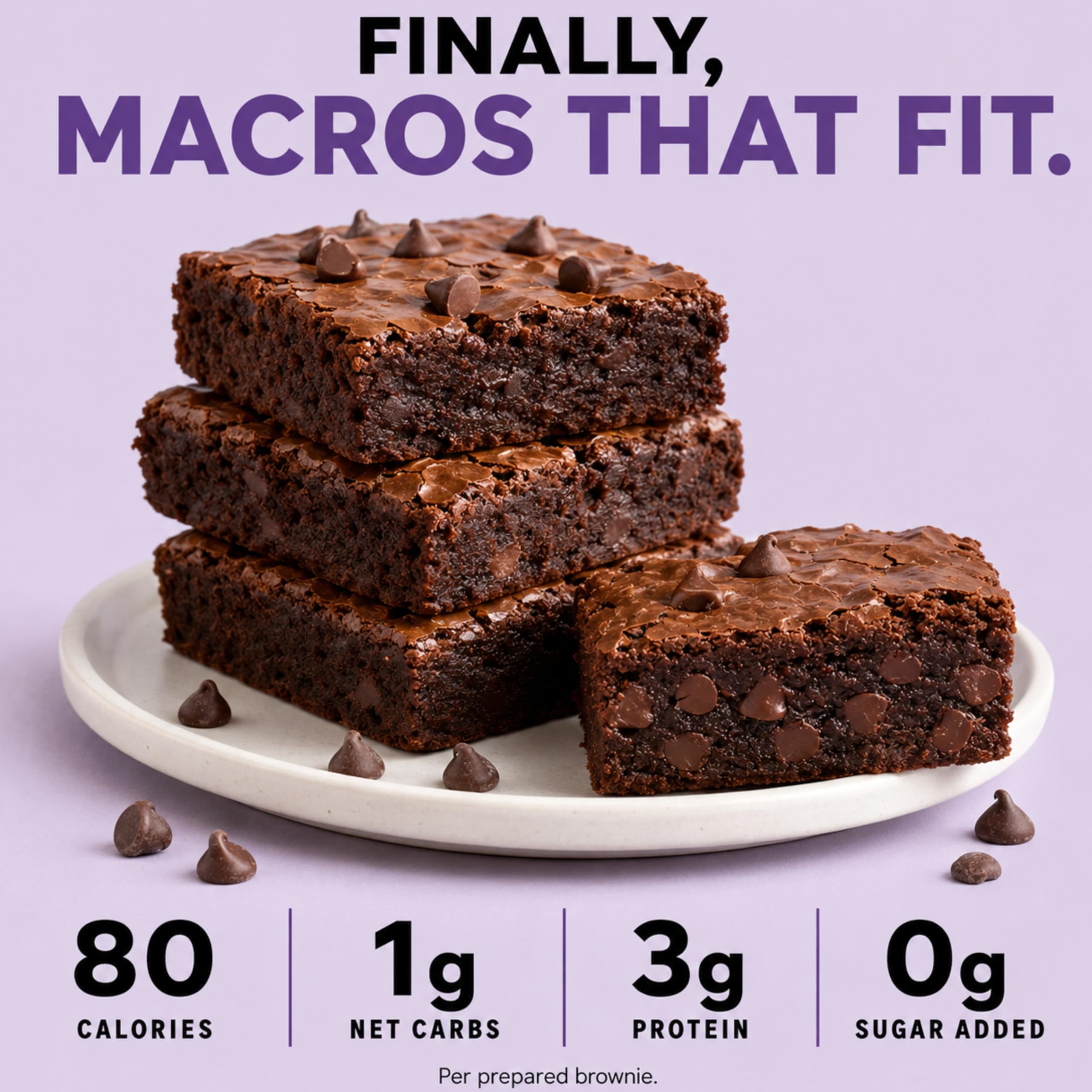 FitBake brownie held in hand for size comparison and portion control