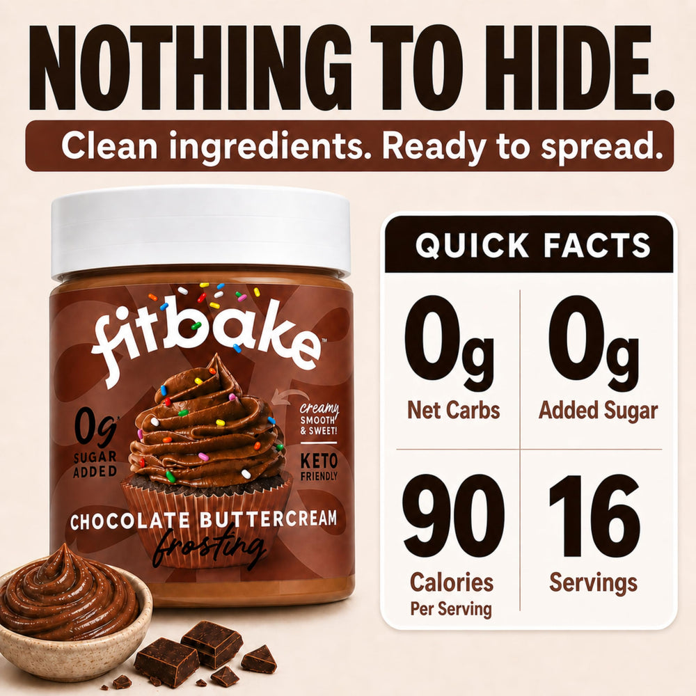 FitBake chocolate buttercream on a brownie enhancing dessert appeal