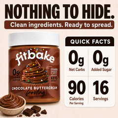 FitBake chocolate buttercream on a brownie enhancing dessert appeal