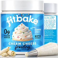 FitBake front label on 8oz jar showing product benefits and keto focus