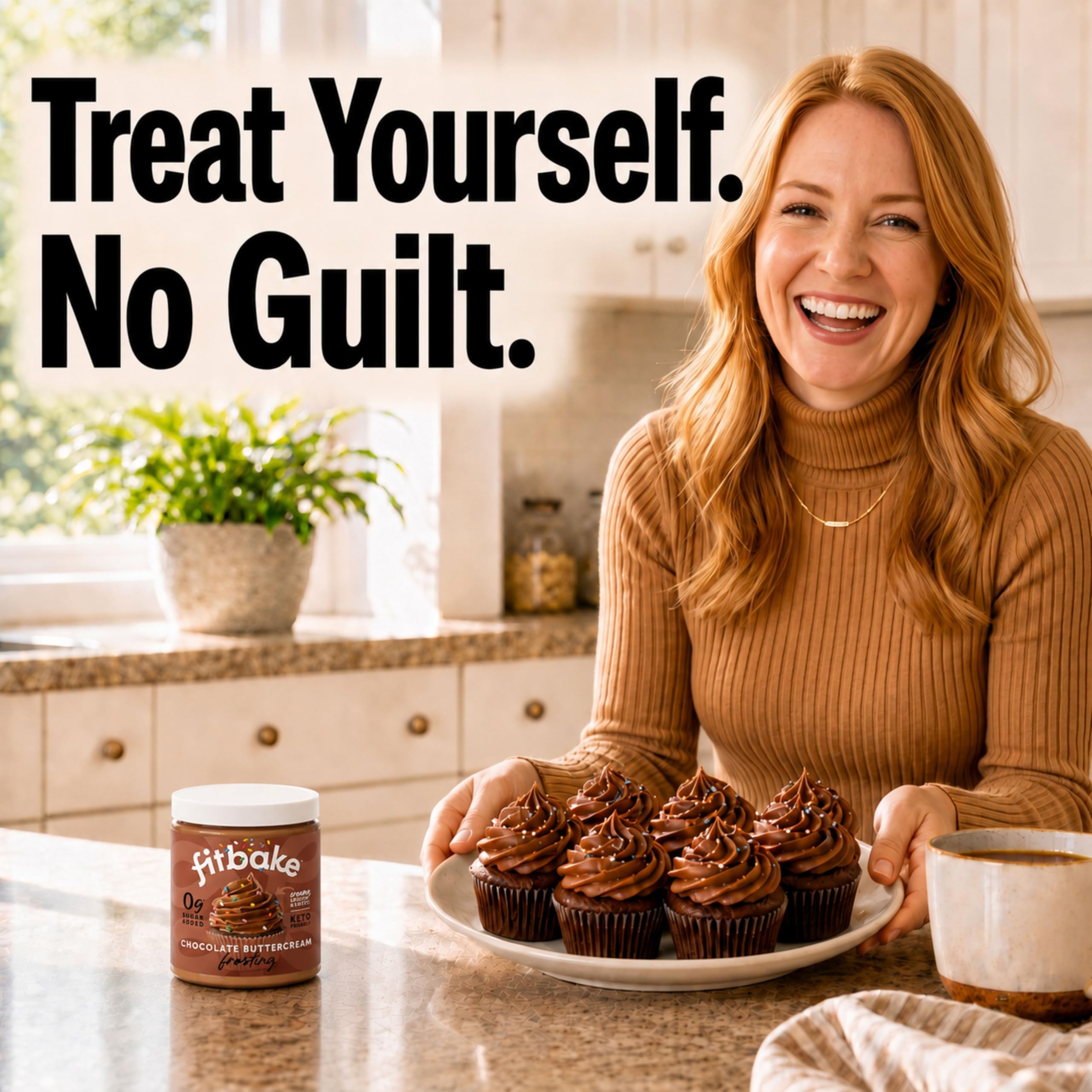FitBake with real cocoa powder and palm fruit oil highlighting ingredients