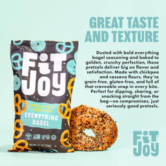 FitJoy open bag with pretzel pile illustrating ready-to-eat convenience benefit