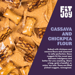 FitJoy cross-section of nugget displaying creamy peanut butter center and firm shell