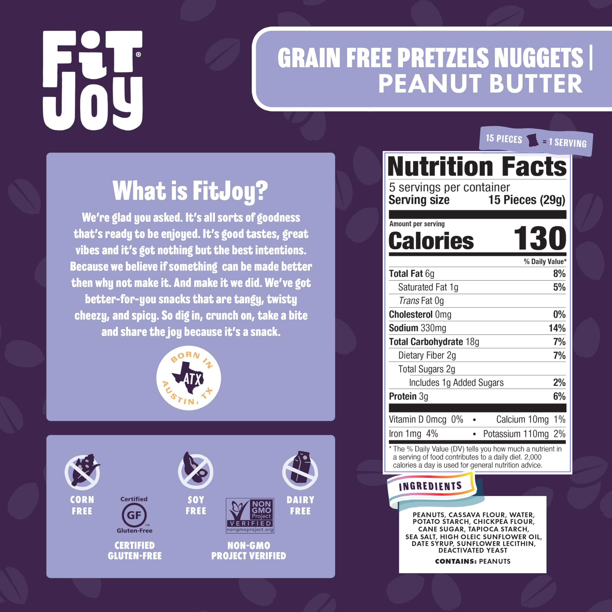 FitJoy nutrition label and ingredients view helping shoppers check gluten-free and vegan benefit
