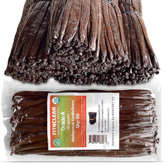 FITNCLEAN front packaging showing 50 Madagascar vanilla beans and bulk benefit