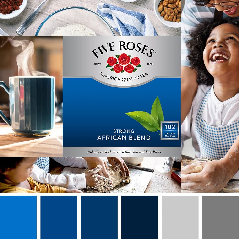 Five Roses tea pouring into a hot cup demonstrating rich color and warming benefit