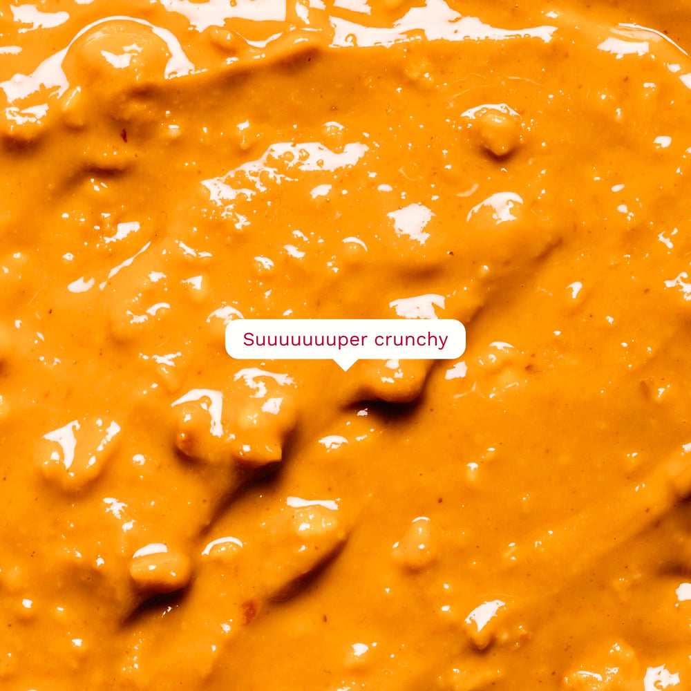 Fix & Fogg spoonful close-up showing crunchy peanut pieces and texture