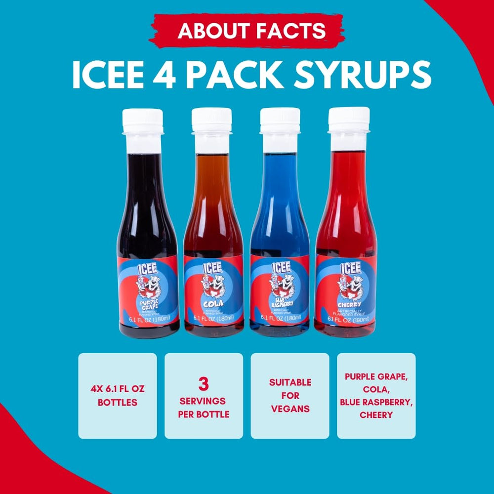 Fizz Creations ICEE blue raspberry syrup pouring into glass for bright frozen treats