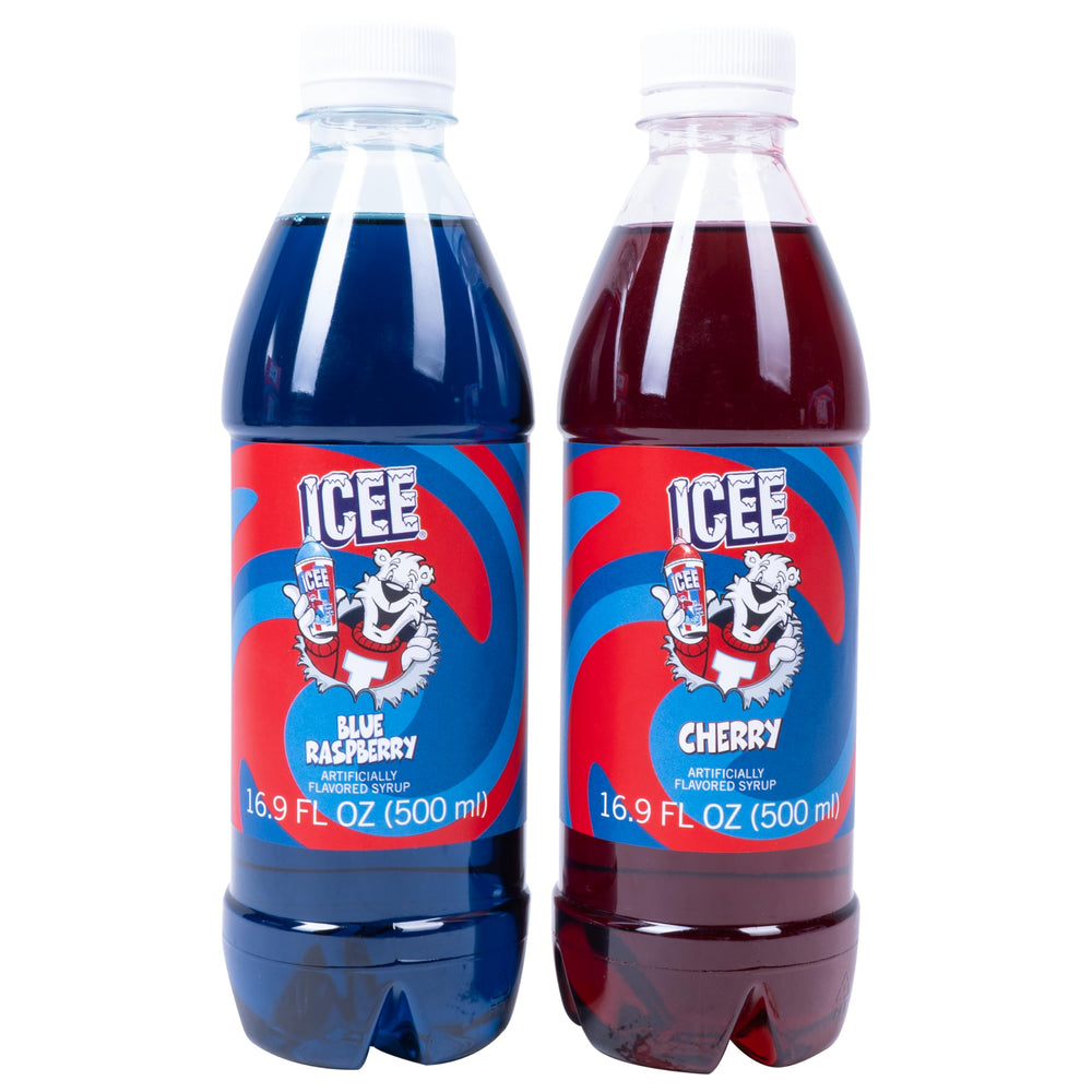 Fizz Creations ICEE close-up label details highlighting flavor names and official licensing benefits
