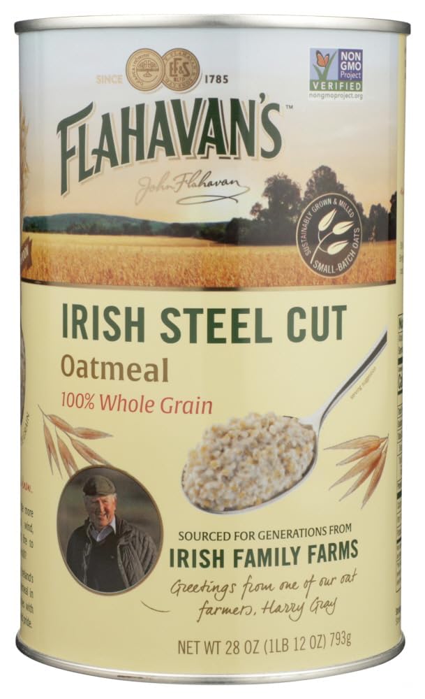 Flahavan’s close-up steel cut oat kernels highlighting hearty texture