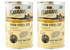 Flahavan’s front tin packaging showing brand and whole-grain benefit