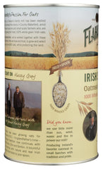 Flahavan’s open tin with visible oats preserving freshness and flavor