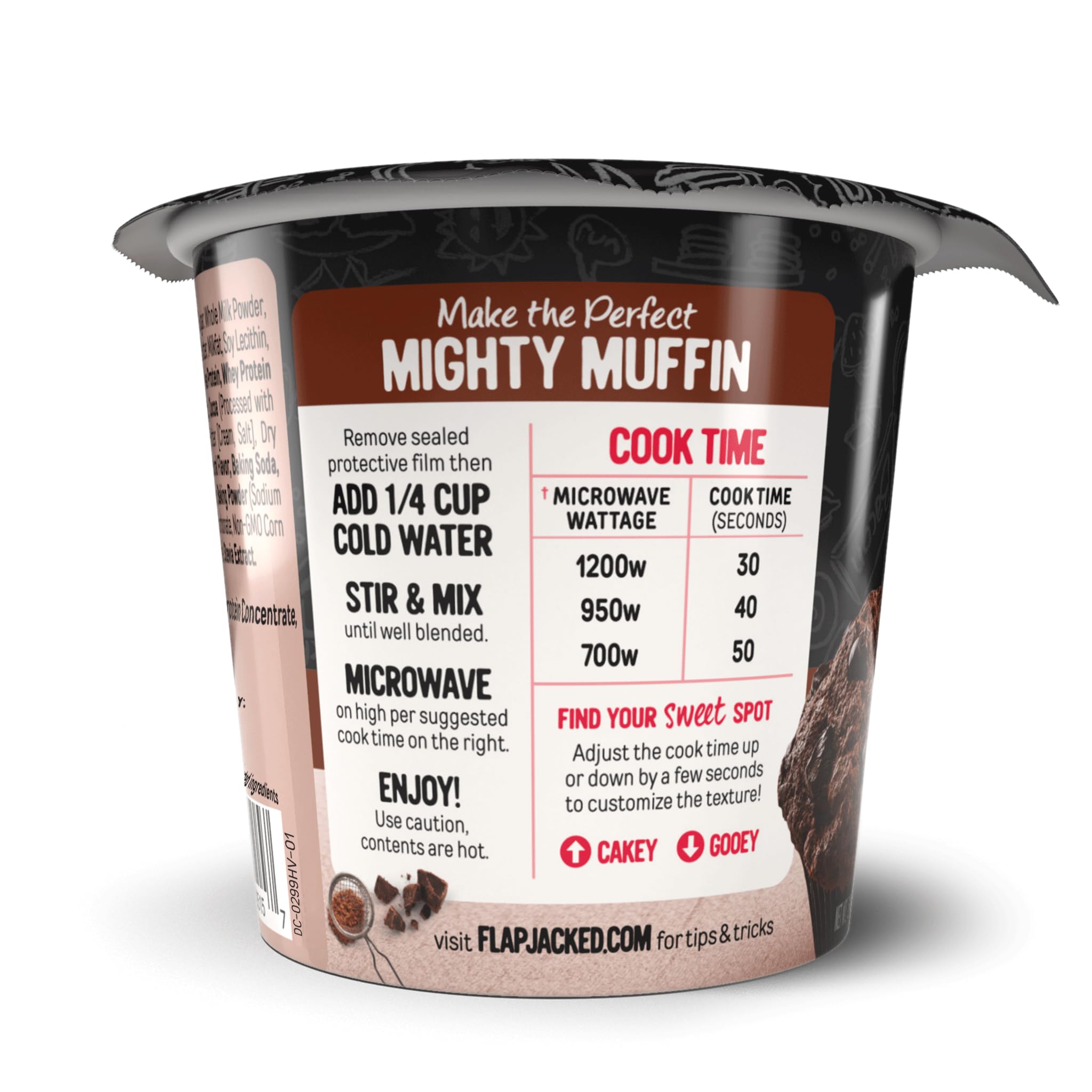 FlapJacked prepared muffin on a plate ready to eat demonstrating quick prep convenience