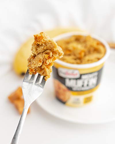Close-up of a FlapJacked muffin highlighting soft crumb and protein-rich texture