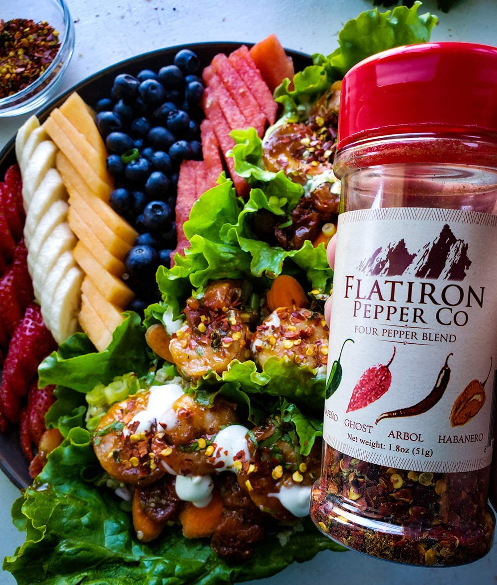 Flatiron Spice label detail highlighting ingredients and no-additive benefit