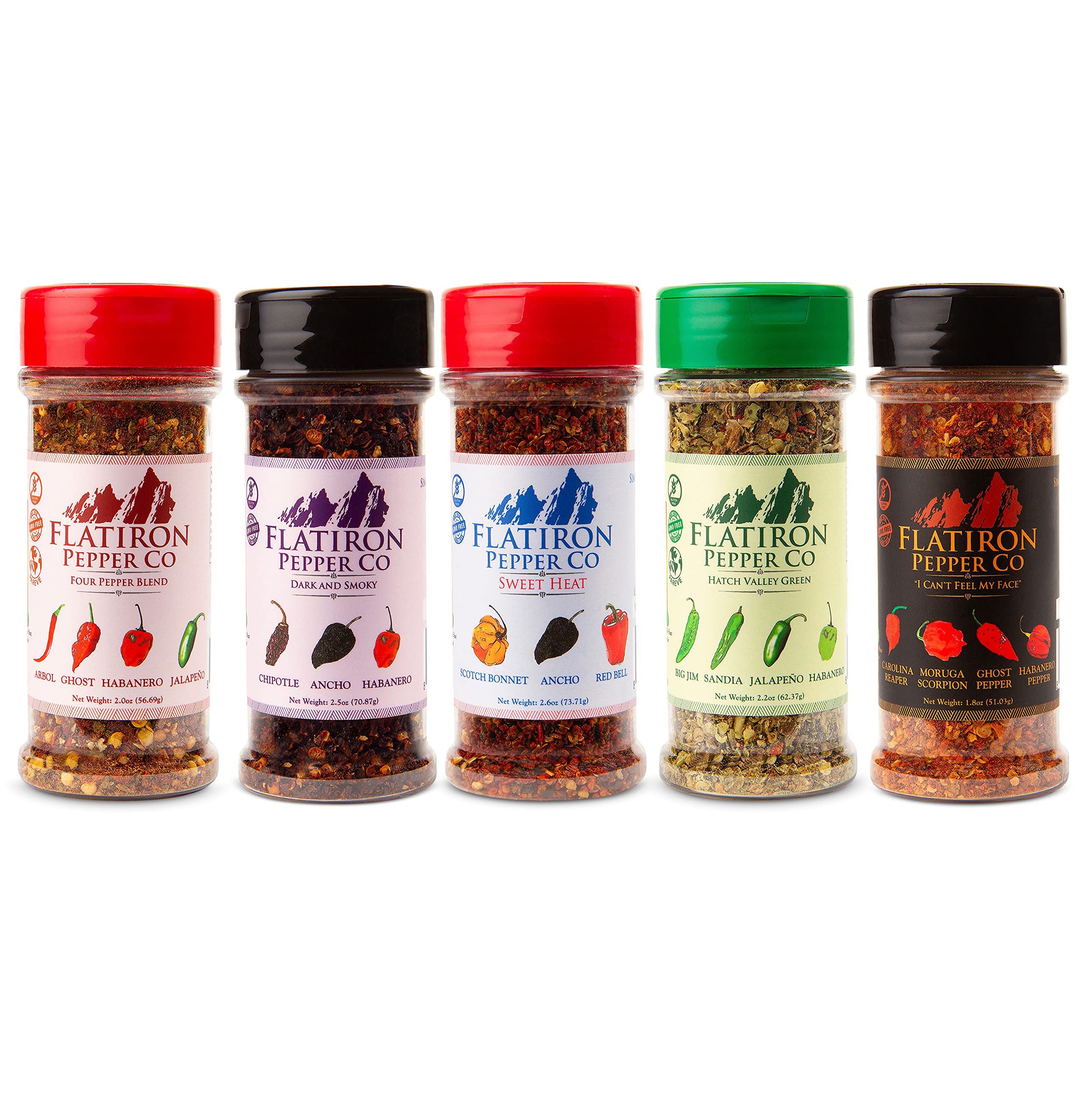 Flatiron Spice flakes sprinkled on pizza adding visible heat and vibrant finish