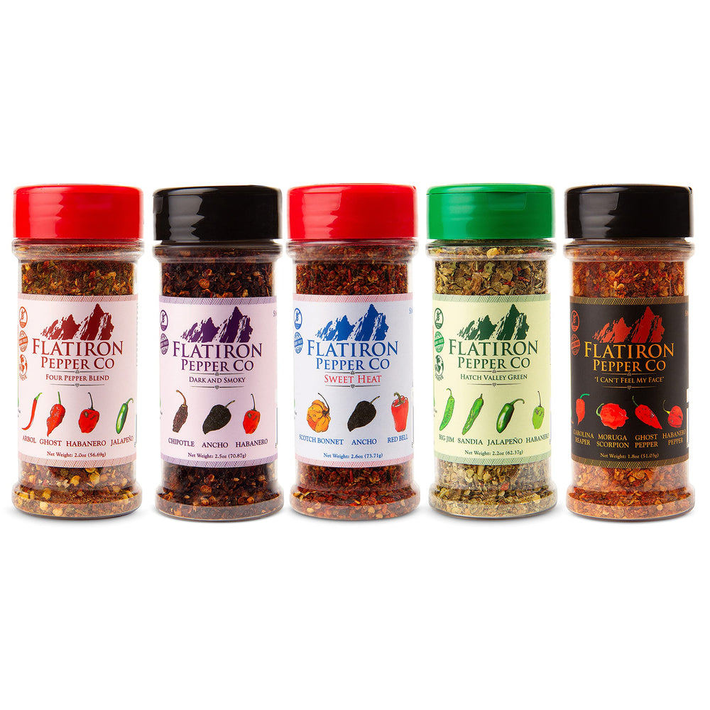 Flatiron Spice bottle beside a measuring spoon showing size and portion control