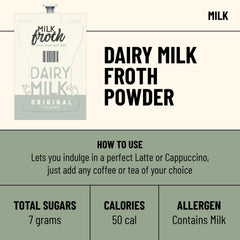 Flavia close-up of opened Fresh Pack powder showing real milk texture and purity