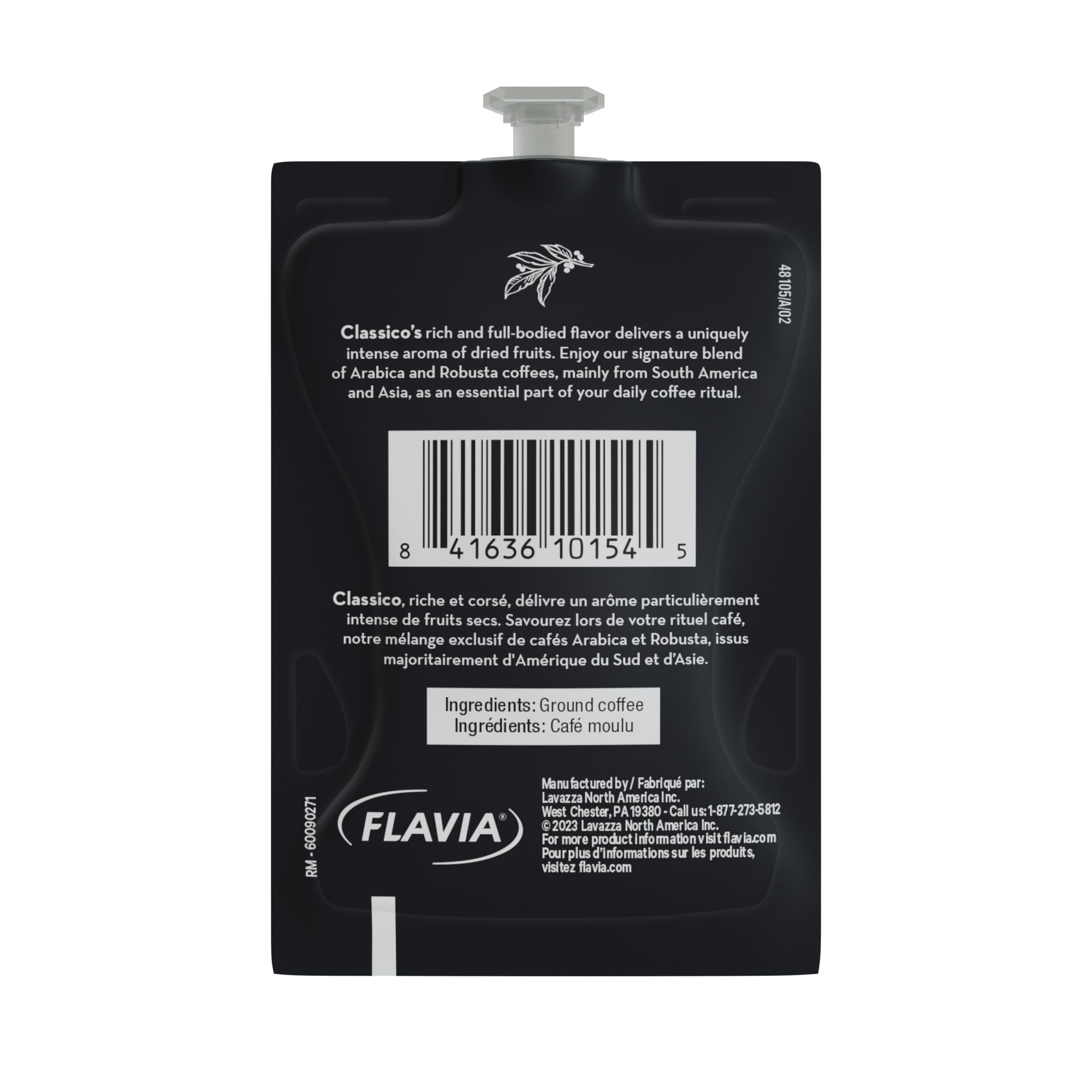 Stacked case of 76 Flavia Lavazza Dolcevita Classico Freshpacks ready for storage and restocking