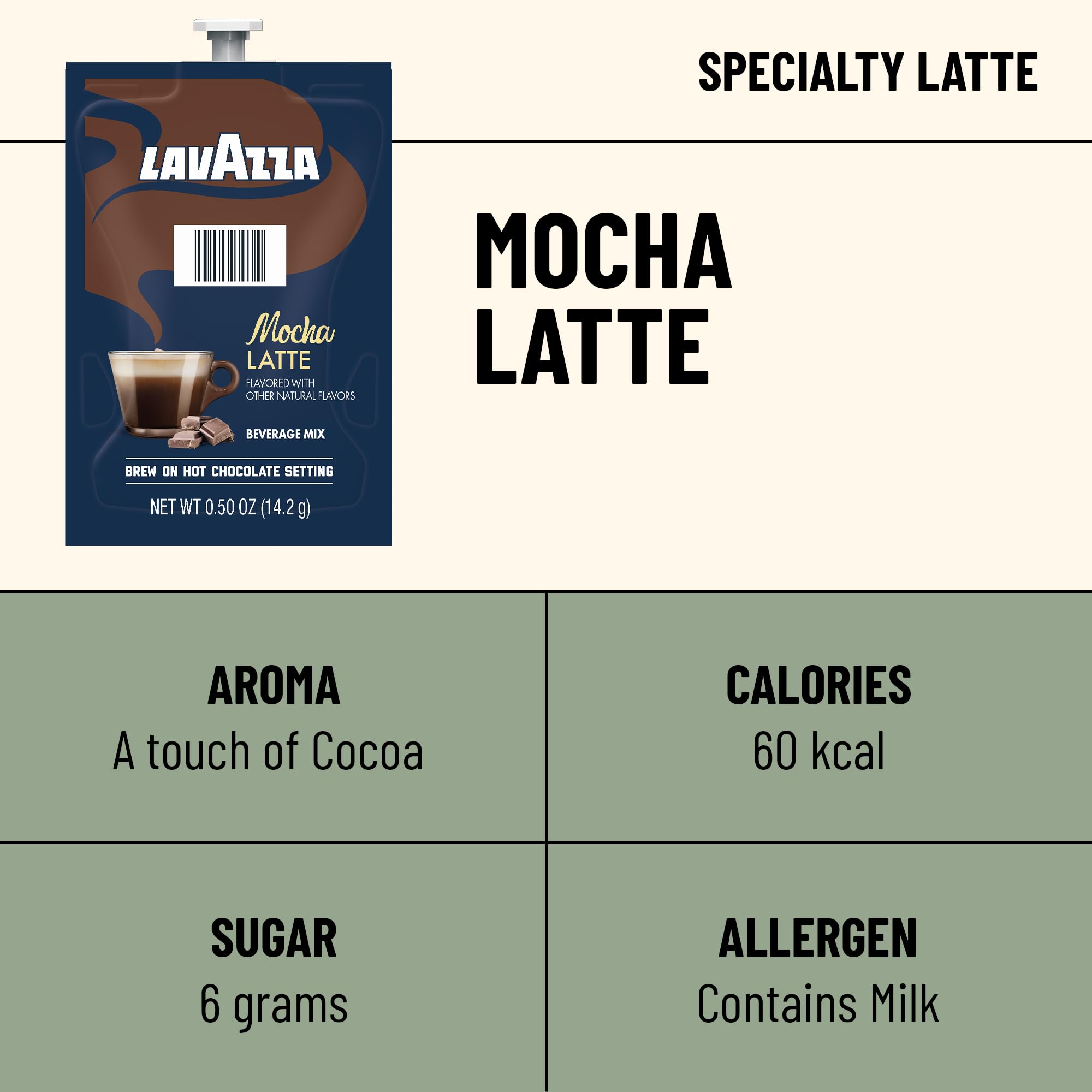 Flavia Lavazza single Freshpack close-up highlighting sealed pack and precise single-serve portion